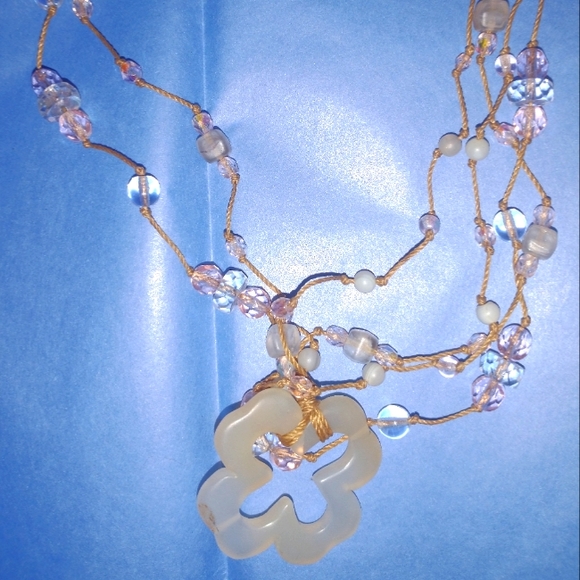 Glass & Crystal Jewelry Beautiful Glass Crystal Three Strandclover